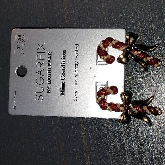Sugarfix by baublebar mint condition candy cane christmas earrings discontinued - Picture 5 of 7